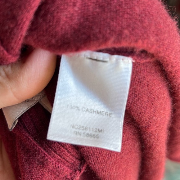 Nordstrom 100% cashmere open short sleeve burgundy red cardigan sz S/M
